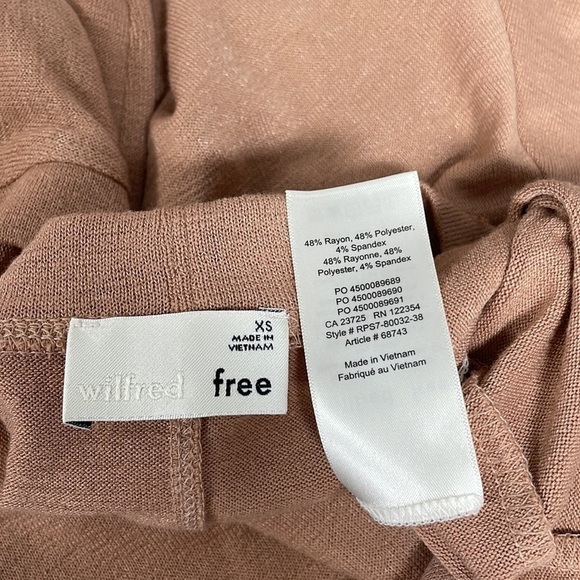 ARITZIA WILFRED FREE Dress Bodycon V-neck Long Sleeves Stretchy Size XS - Picture 16 of 16